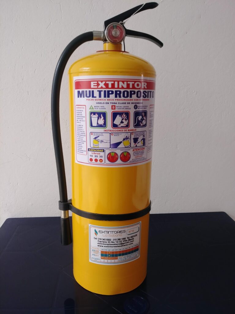 Extintor multipropósito ABC para fuegos de clase A, B y C - EXTINTORES LA SABANA SAS